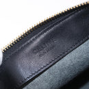 CELINE Trio Large Shoulder Bag Leather Black Gold Auth ki6971M-16