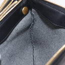 CELINE Trio Large Shoulder Bag Leather Black Gold Auth ki6971M-19