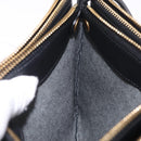 CELINE Trio Large Shoulder Bag Leather Black Gold Auth ki6971M-21