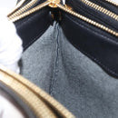 CELINE Trio Large Shoulder Bag Leather Black Gold Auth ki6971M-22