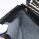 CELINE Trio Large Shoulder Bag Leather Black Gold Auth ki6971M-25