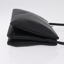 CELINE Trio Large Shoulder Bag Leather Black Gold Auth ki6971M-4