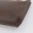 CELINE Macadam Canvas Tote Bag PVC Leather Brown Gold Auth ki6972A-12