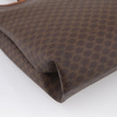CELINE Macadam Canvas Tote Bag PVC Leather Brown Gold Auth ki6972A-13