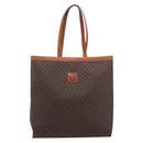 CELINE Macadam Canvas Tote Bag PVC Leather Brown Gold Auth ki6972A-2