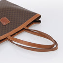 CELINE Macadam Canvas Tote Bag PVC Leather Brown Gold Auth ki6972A-7