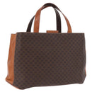 CELINE Macadam Canvas Hand Bag PVC Leather Brown Gold Auth ki6973V-1