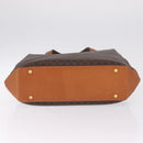 CELINE Macadam Canvas Hand Bag PVC Leather Brown Gold Auth ki6973V-10