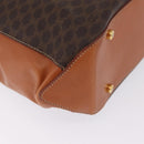 CELINE Macadam Canvas Hand Bag PVC Leather Brown Gold Auth ki6973V-11