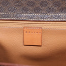 CELINE Macadam Canvas Hand Bag PVC Leather Brown Gold Auth ki6973V-17