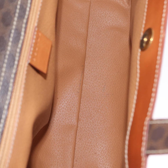 CELINE Macadam Canvas Hand Bag PVC Leather Brown Gold Auth ki6973V