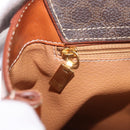 CELINE Macadam Canvas Hand Bag PVC Leather Brown Gold Auth ki6973V-21
