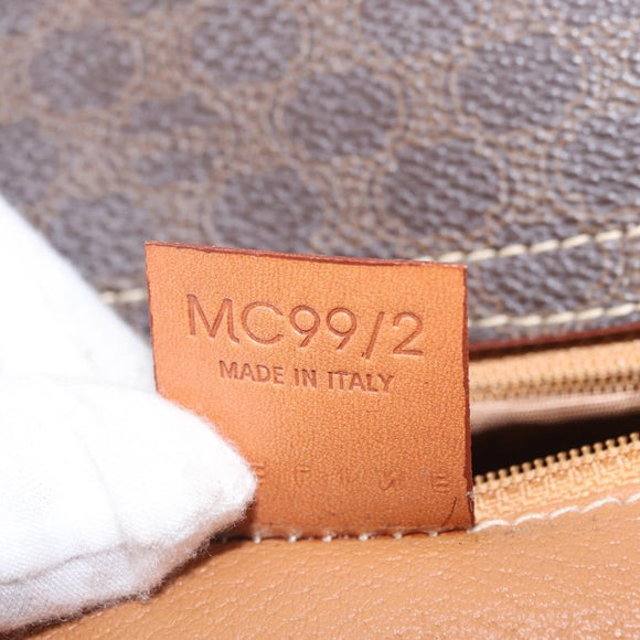 CELINE Macadam Canvas Hand Bag PVC Leather Brown Gold Auth ki6973V
