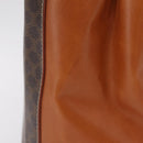 CELINE Macadam Canvas Hand Bag PVC Leather Brown Gold Auth ki6973V-5
