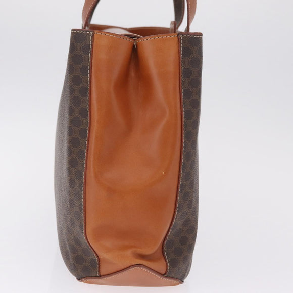 CELINE Macadam Canvas Hand Bag PVC Leather Brown Gold Auth ki6973V