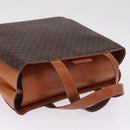 CELINE Macadam Canvas Hand Bag PVC Leather Brown Gold Auth ki6973V-7