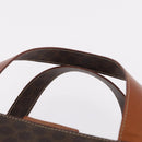CELINE Macadam Canvas Hand Bag PVC Leather Brown Gold Auth ki6973V-9