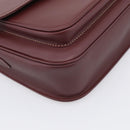 Cartier Shoulder Bag Leather Bordeaux Gold Auth ki6976V-11