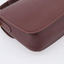 Cartier Shoulder Bag Leather Bordeaux Gold Auth ki6976V-13