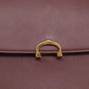 Cartier Shoulder Bag Leather Bordeaux Gold Auth ki6976V-14