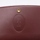 Cartier Shoulder Bag Leather Bordeaux Gold Auth ki6976V-16