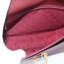 Cartier Shoulder Bag Leather Bordeaux Gold Auth ki6976V-18