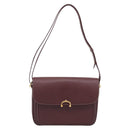 Cartier Shoulder Bag Leather Bordeaux Gold Auth ki6976V-2