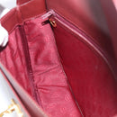 Cartier Shoulder Bag Leather Bordeaux Gold Auth ki6976V-20