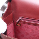 Cartier Shoulder Bag Leather Bordeaux Gold Auth ki6976V-21