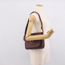 Cartier Shoulder Bag Leather Bordeaux Gold Auth ki6976V-24
