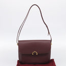 Cartier Shoulder Bag Leather Bordeaux Gold Auth ki6976V-25