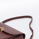 Cartier Shoulder Bag Leather Bordeaux Gold Auth ki6976V-8