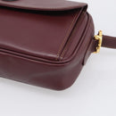 Cartier Shoulder Bag Leather Bordeaux Gold Auth ki6977-10