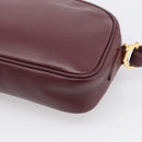 Cartier Shoulder Bag Leather Bordeaux Gold Auth ki6977-12