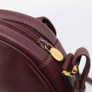 Cartier Shoulder Bag Leather Bordeaux Gold Auth ki6977-14