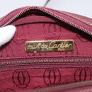 Cartier Shoulder Bag Leather Bordeaux Gold Auth ki6977-15