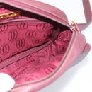 Cartier Shoulder Bag Leather Bordeaux Gold Auth ki6977-17