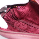 Cartier Shoulder Bag Leather Bordeaux Gold Auth ki6977-18