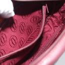 Cartier Shoulder Bag Leather Bordeaux Gold Auth ki6977-20