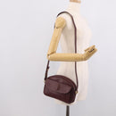 Cartier Shoulder Bag Leather Bordeaux Gold Auth ki6977-22