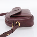 Cartier Shoulder Bag Leather Bordeaux Gold Auth ki6977-5