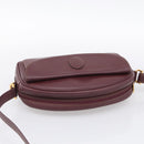 Cartier Shoulder Bag Leather Bordeaux Gold Auth ki6977-6