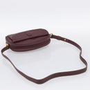 Cartier Shoulder Bag Leather Bordeaux Gold Auth ki6977-7