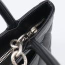 CHANEL COCO Mark Standard Tote Bag Caviar Skin Black Silver CC Auth ki6980M-15