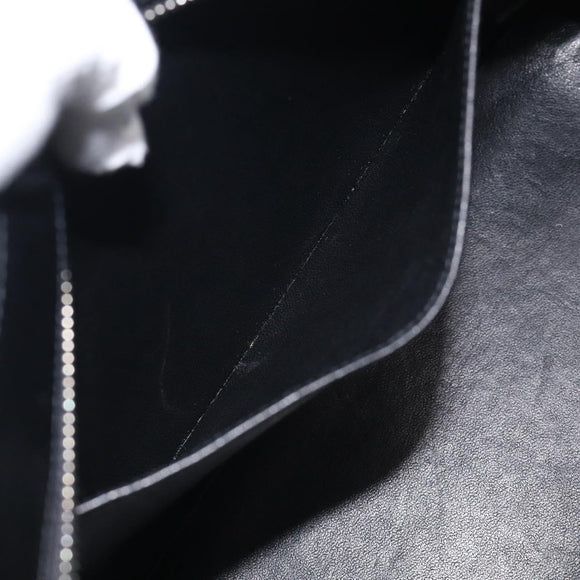 CHANEL COCO Mark Standard Tote Bag Caviar Skin Black Silver CC Auth ki6980M