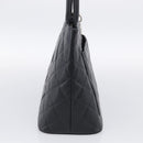 CHANEL COCO Mark Standard Tote Bag Caviar Skin Black Silver CC Auth ki6980M-5