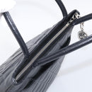 CHANEL COCO Mark Standard Tote Bag Caviar Skin Black Silver CC Auth ki6980M-6