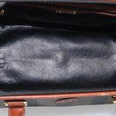 FENDI Pequin Canvas Mini Boston Bag PVC Black Brown Auth ki6990A-17