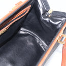 FENDI Pequin Canvas Mini Boston Bag PVC Black Brown Auth ki6990A-18