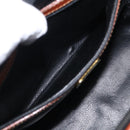 FENDI Pequin Canvas Mini Boston Bag PVC Black Brown Auth ki6990A-21